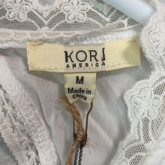 KORI AMERICA M sleeveless keyhole ivory lace dress - Picture 6 of 6